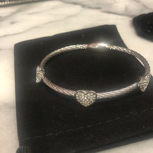 Triple Pavé Heart Bracelet-Boutique